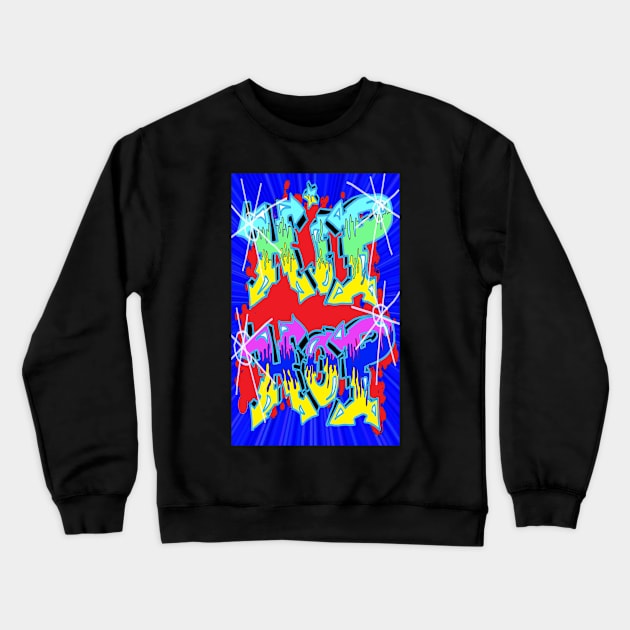 Hip Hop Rainbow Rap Art 24 Crewneck Sweatshirt by LowEndGraphics